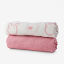 Little Giggles Co. Muslin Cloths for Baby Girl Gifts - Large 60x60cm 2 Pack of 100% Cotton Squares, Burp Cloths for Newborn Essentials, Must Haves f