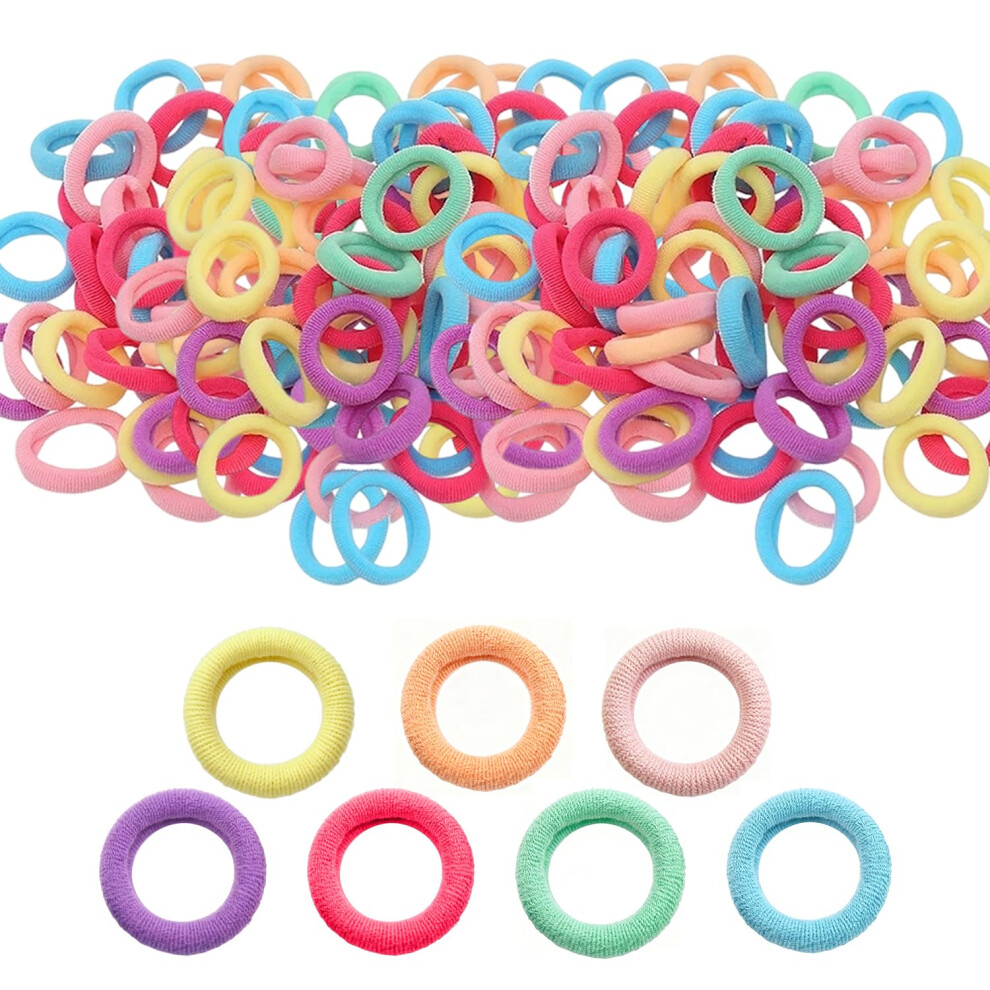 Nogotizam 200-Pack Multicolor Baby Hair Bands For Girls, Seamless Elastic Hair Ties For Ki