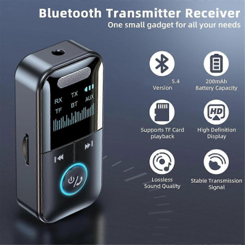 Bluetooth 5.4 Transmitter Receiver Wireless Aux Bluetooth Adapter for TV/Airplane/Car/HiFi/Speaker 1