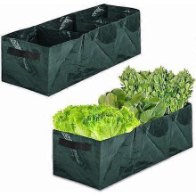 Set of 2 Raised Garden Beds - 4 Divided Grids Square Raised Planter Fabric Bag