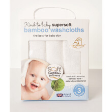 Cuddledry WCS01 Supersoft Baby Friendly Bamboo Washcloth, Natural White