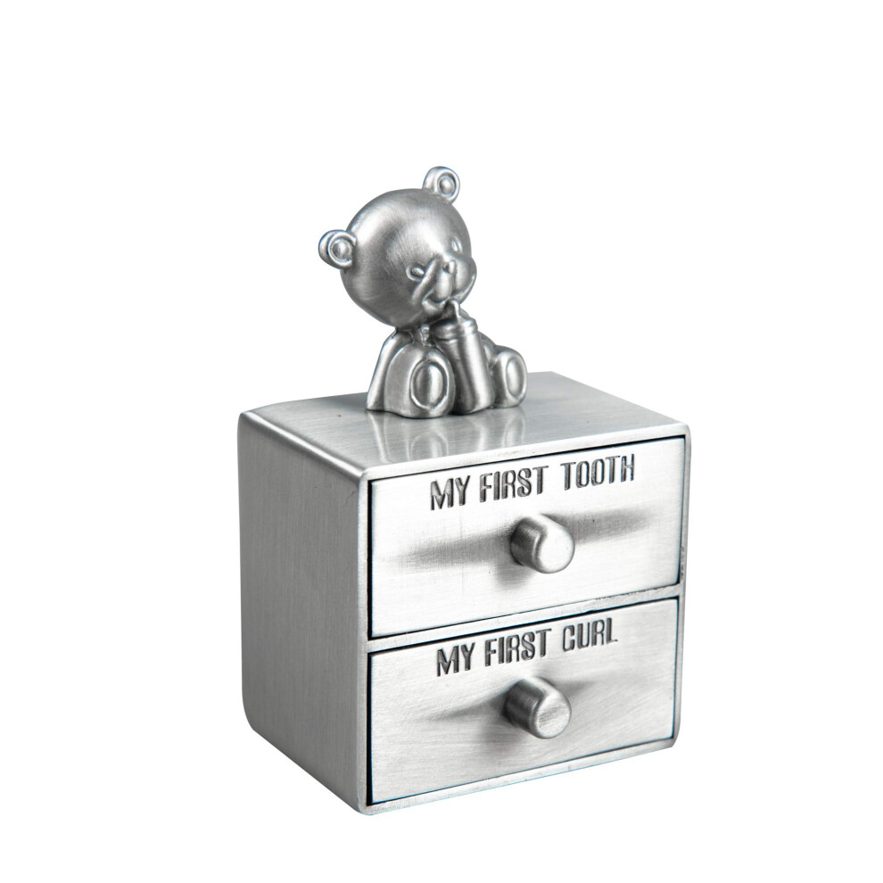 First Curl And Tooth Box First Haircut Keepsake Box Alloy Tooth Fairy Organizer Boxs For Kids Baby Christening Shower Newborn Gift Feyarl