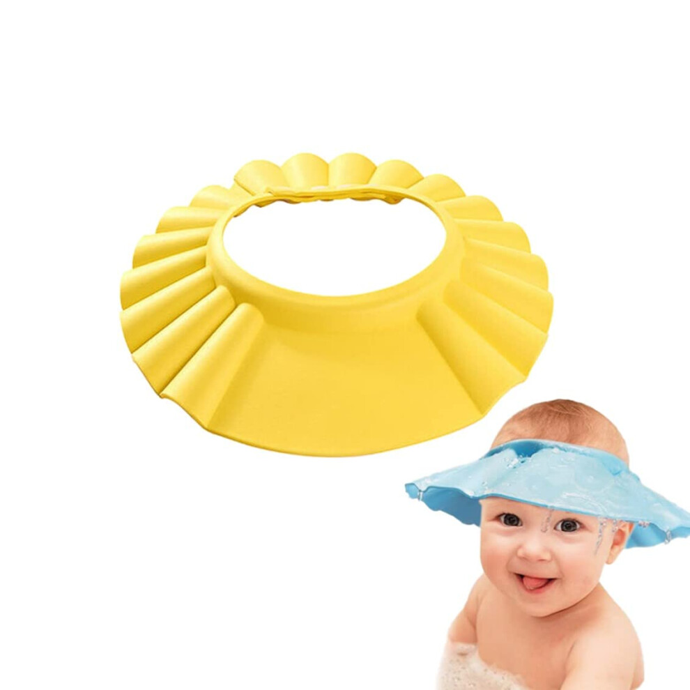 Baby Bath Head Cap Shower Cap For Kids Hair Cap For Shower Visor Shower Bathing Protection Bath Cap Visor Hat For Baby Toddler Kids (Yellow) Yellow Ehoter