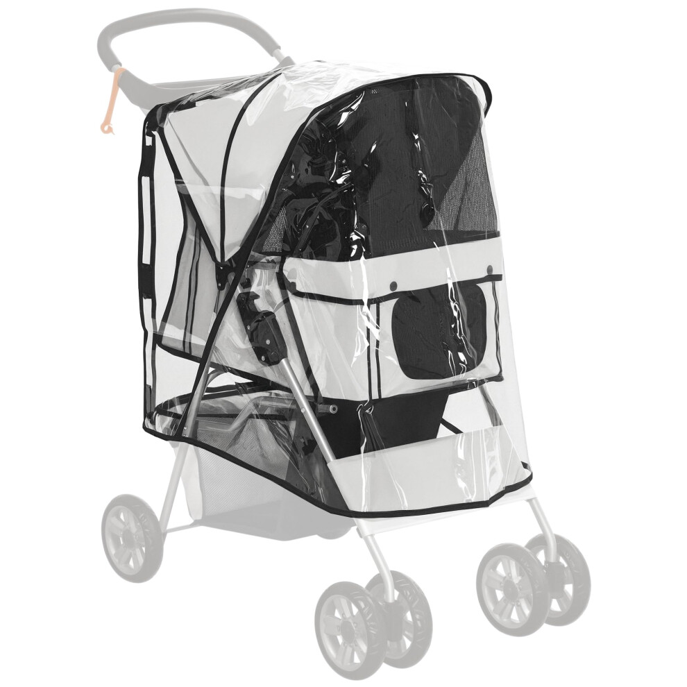 Pawhut Dog Stroller Rain Cover W/Rear Entry, Cover, For Dog Pram