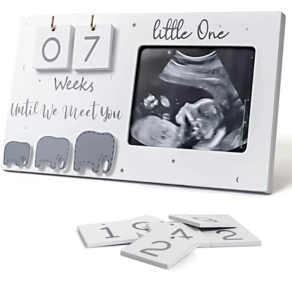 Baby Scan Photo Frames - Pregnancy Announcement Reveal Gifts, Baby Ultrasound Picture Frame Countdown Weeks Advent Calendar Mr.hokwy