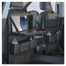 Primst 2 Pack Leather Car Backseat Organizer with Foldable Table