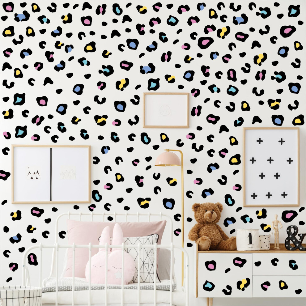 10 Sheets Color Leopard Print Wall Decals Peel And Stick Modern Styles Diy Speckles Wall Stickers For Teen Girls Boy Kids Nursery Bedroom Home Living Kaensc