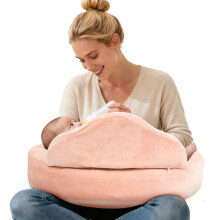YGJT Nursing Pillow, Baby Breastfeeding Pillows, Memory Foam Feeding Pillow with Removable Cover and Adjustable Waist Strap, Baby Essentials for Newb