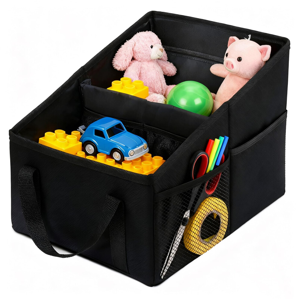 Dhswnng Car Organiser, Boot Storage Organiser 31X25x25cm Foldable Multi-Compartment Car Caddy Organisers With Handle Cars Seat Organisers Backseat St 14731419