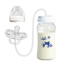 Pacifier Bottle - Leakproof Silicone Anti-Colic, Breast Milk Bottles with Ergonomic Soft Nipple, Natural Flow Feeding Container, Nursing Supply for B