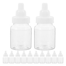 Ciieeo Mini Baby Bottles, 12pcs Baby Bottle Shower Favor Mini Plastic Candy Bottle Milk Bottle Feeding Bottle Piggy Bank Treat Box for Baby Shower Fa