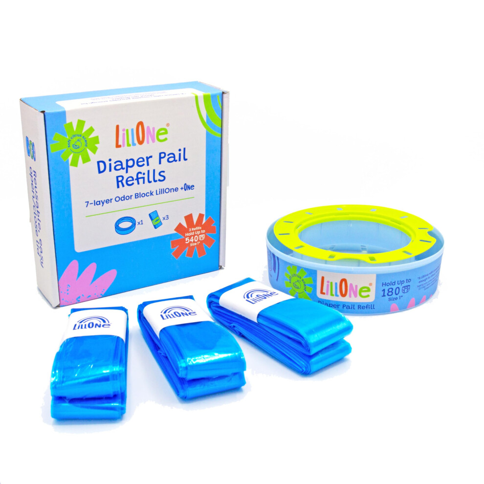 3 Refills And A Reusable Cassette Compatible With Angelcare - Nappy Disposal Systems Lillone