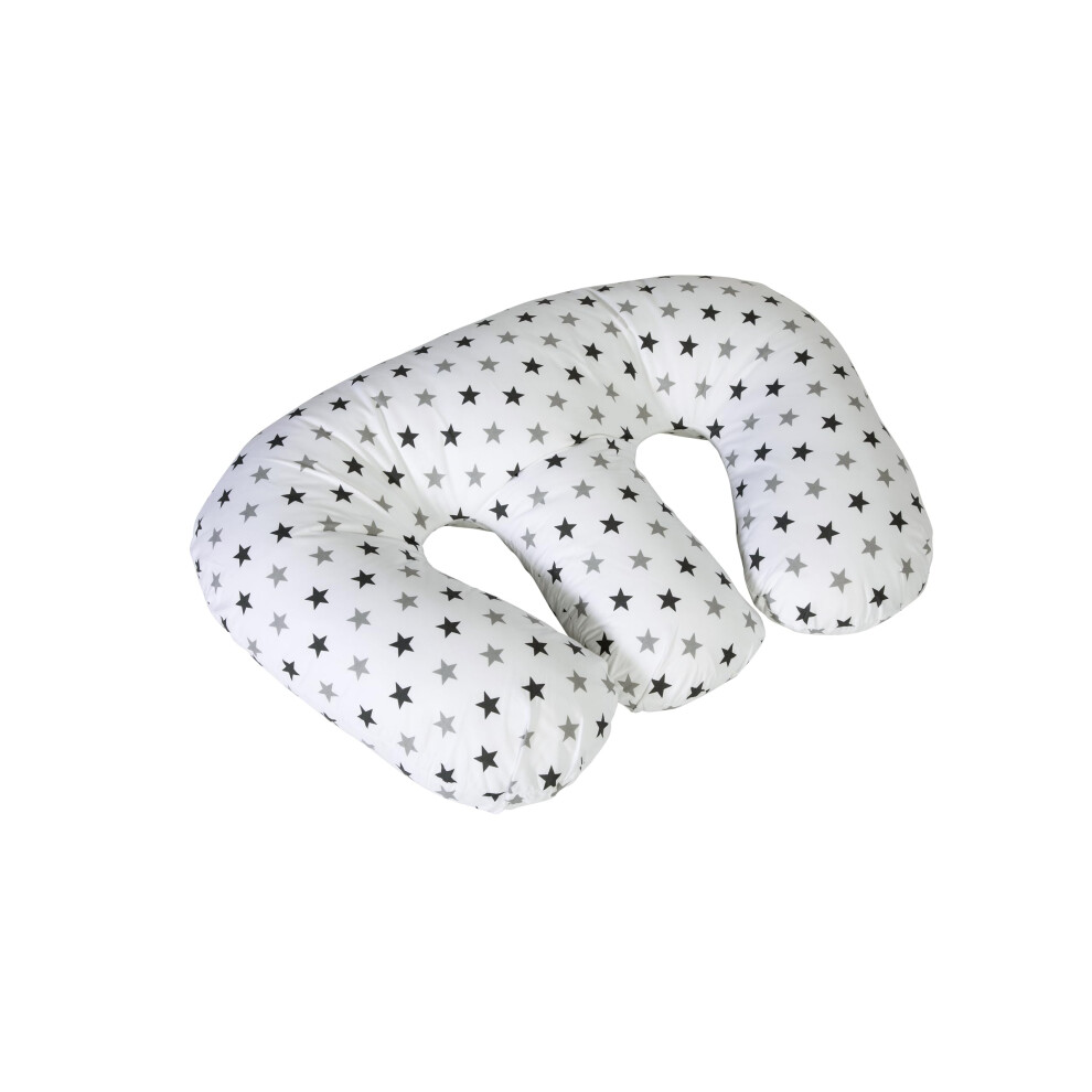 Twin Nursing Pillow Breast Feeding Support 4 In 1 Pillow - Twinkle Silver Cuddles Collection