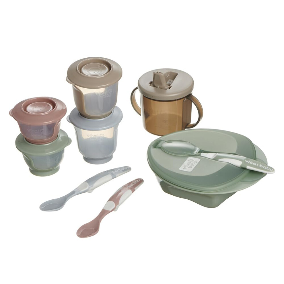 Nourish Complete Baby Weaning Kit 6M+, 10Pcs, Essential Weaning Tools, Earthsmart Biodegradable, Bpa-Free, Safe & Eco-Friendly For First S Vital Baby