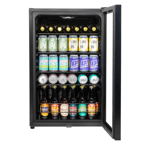 Baridi 115L Under Counter DrinksBeer  Wine Cooler Fridge with Light Black 2