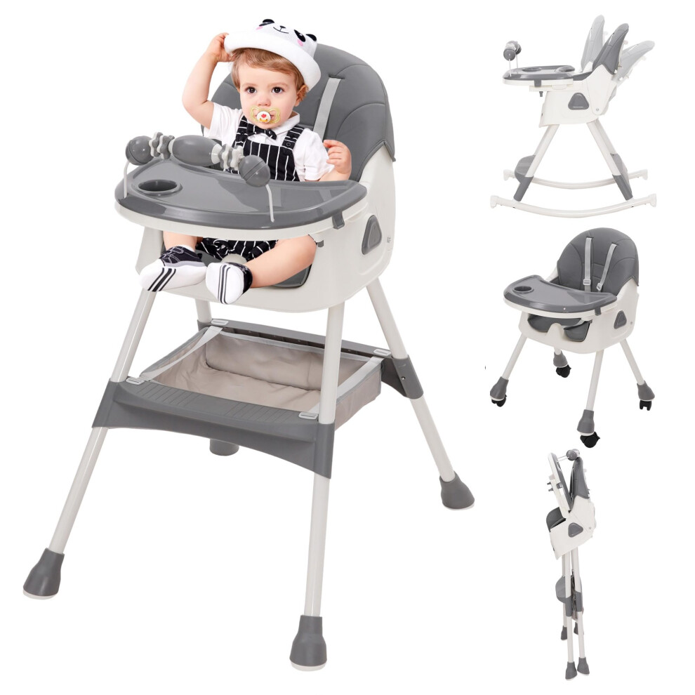 Maycoly Baby High Chair 3-In-1 Highchair With Playstand Kids Highchairs With Removable Tray Adjustable Folding Baby Chairs Combination Adjustable Height Fold
