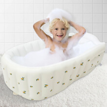 PATNFR Inflatable Baby Bathtub Non-Slip Travel Baby Bath Tub Built in Air Pump Ergonomic Blow Up Bathtub for Toddlers Foldable Inflatable Infant Bath