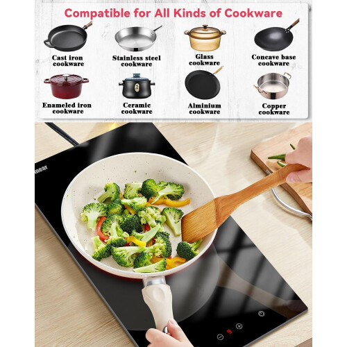 Karinear Single Ceramic Hob 30CM Electric Hob Built 2