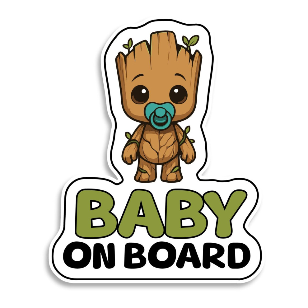 Bratiki Baby On Board Sign For Car, Baby Hero, High Visibility Window Sticker Badge, Easy Apply & Remove, Universal Safety Sign