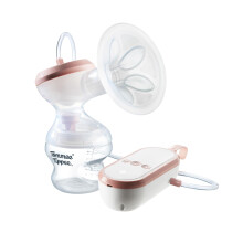 Tommee Tippee Single Electric Breast Pump, Hospital Grade, Soft Silicone Petal Massage Cushion, 24mm Flange + 5 Inserts, 2 Modes & up to 9 Levels, Qu