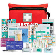 General Medi Mini First Aid Kit, 92 Pieces Small First Aid Kit - Includes Emergency Foil Blanket, Scissors for Travel, Home, Office, Vehicle, Camping