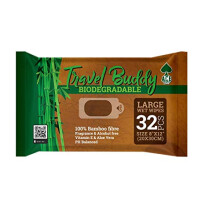 Ace Travel Buddy Large Body Wet Wipes - No Rinse Bath Or Shower Bamboo Wipe - Gym, Travel, Camping, Backpacking, Hiking, Pets, Festival Essentials/Ac