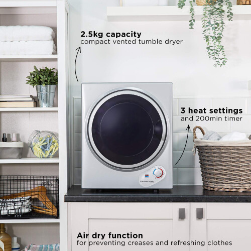 Russell Hobbs Russell Hobbs RH3VTD800S Silver 2.5kg Compact Mini Vented 2