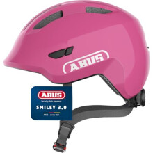 ABUS Smiley 3.0 children's helmet - bike helmet with a low fit, child-friendly designs & space for a pigtail - for girls and boys