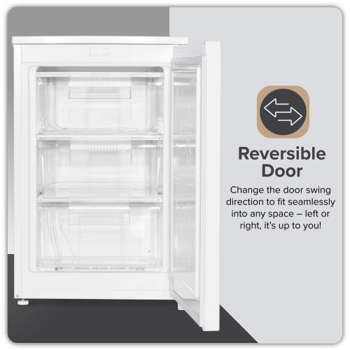 Baridi 55cm Undercounter Freezer with Adjustable Thermostat, 85L, 2