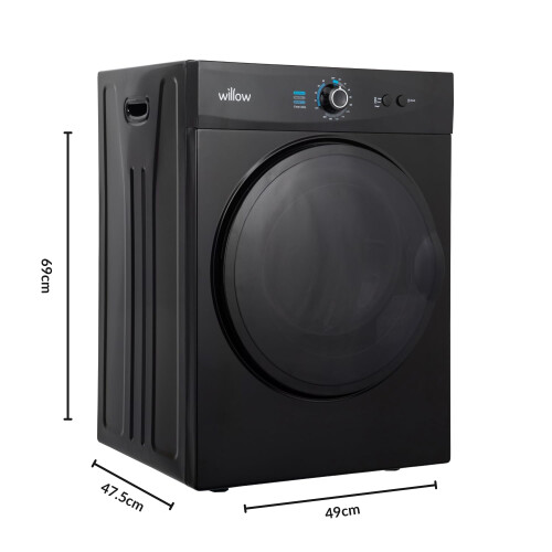 Willow WTD3B 3kg Compact Vented Tumble Dryer, Front 2