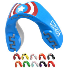 Marvel Captain America Metallic Sports Mouthguard Dual Layer Premium Protection Junior Gum Shield with Case for Boxing, MMA, Rugby, Martial Arts, Jud