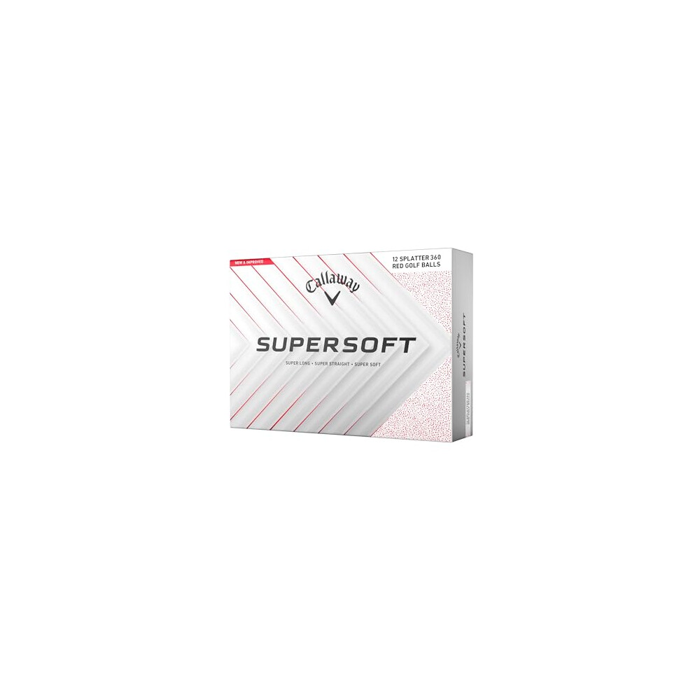 Callaway Golf Supersoft Golf Ball 2025, Splatter Red