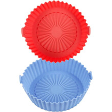 2 Pack Air Fryer Silicone Liners Basket Round, Apply to 1-3.5 QT Airfryer, Air
