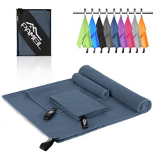 Pameil Microfibre Towel,3 Set(80 x 40cm x2 +160 x 80cm) Large Microfibre,Quick Dry Towel,Gym Workout Travel Swimming Beach Camp Outdoor Hiking (Navy