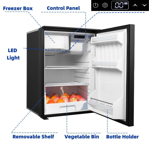 Smad 85L Camping Fridge Freezer 12V/24V, Compressor Car 1