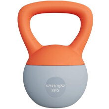 SPORTNOW Soft Kettlebell, 8kg Kettle Bell with Non-Slip Handle for Home Gym Weight Lifting and Strength Training, Orange and Grey
