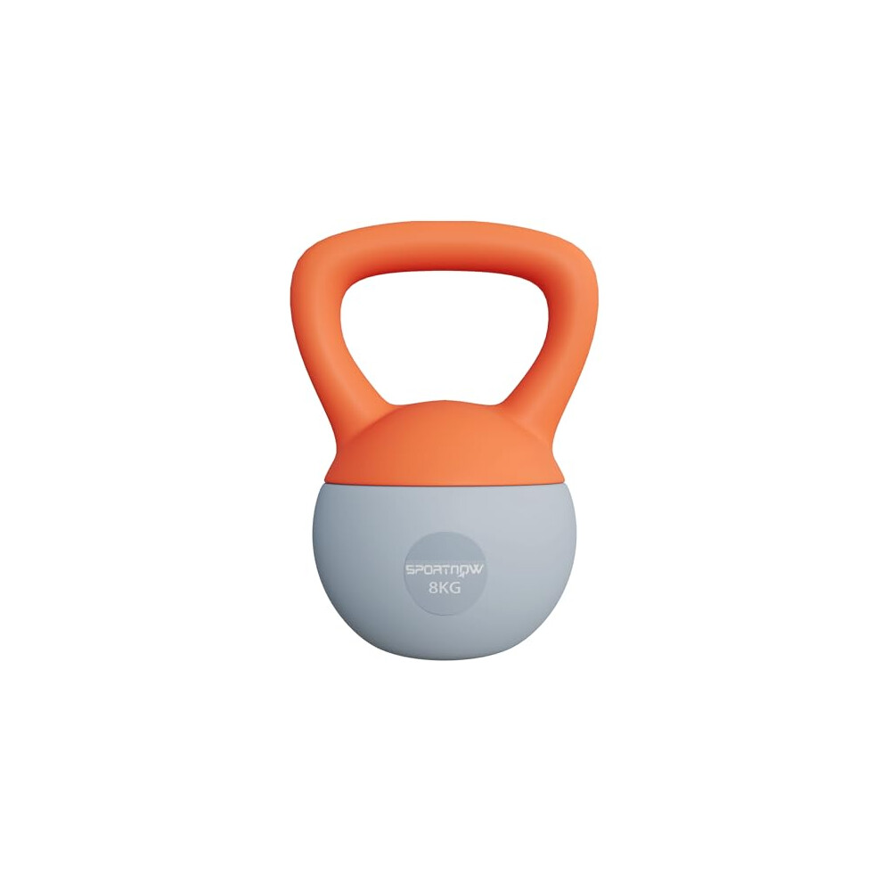 Photos - Dumbbell Rack Sportnow Soft Kettlebell, 8kg Kettle Bell with Non-Slip Handle for Home Gym Weight Lifting and Strength Training, Orange and 