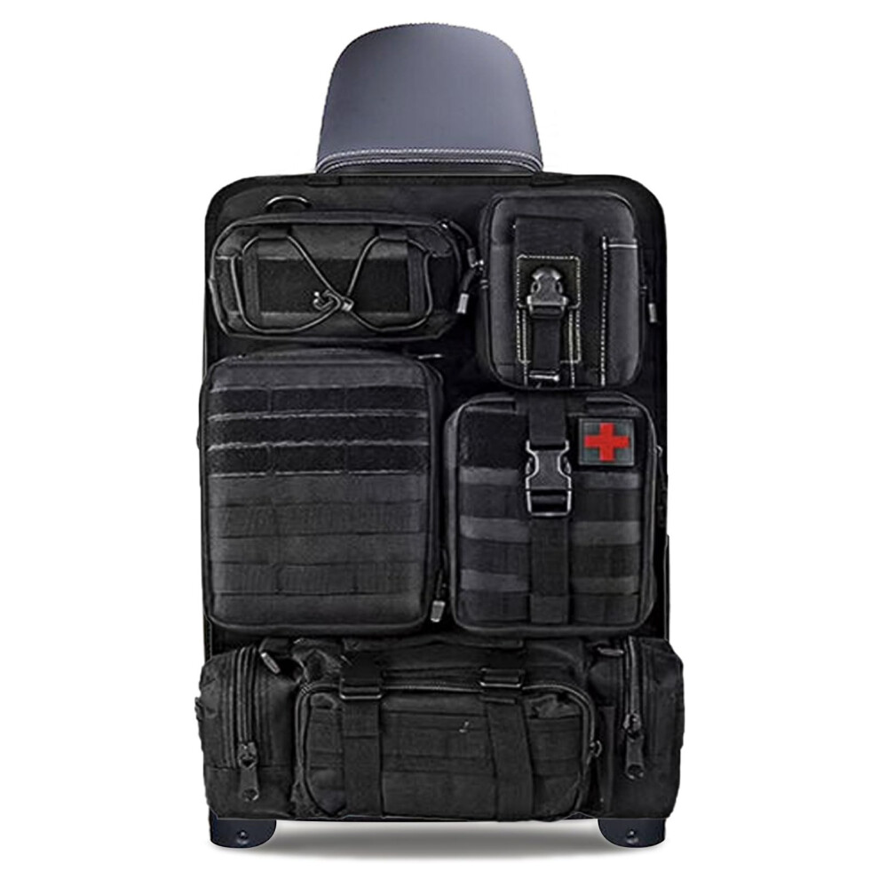 Tactical Car Seat Organizer With 5 Detachable Bag, Car Backrest Protector 600D Oxford Waterproof Tactical Vehicle Seat Back Organiser For Most Vehicl 32275766