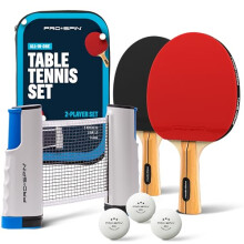 PRO-SPIN Portable Table Tennis Set | Premium All-in-One Kit with Retractable Table Tennis Net for Any Table, Bats, 3-Star Ping Pong Balls & Storage C