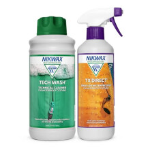 Nikwax TECH WASH WASH-IN Cleaner 1L + Nikwax TX DIRECT WATERPROOF SPRAY 500ml Cleans Effectively, Restores Waterproof Treatment for Jackets and Wet W