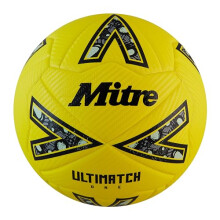 Mitre Ultimatch Football, Enhanced Control, Extra Durability, Added Accuracy, Ball, Fluo Yellow/Black/Circular Grey, 4