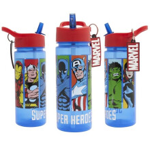Marvel Avengers 500ml Kids Water Bottles with Straw by Polar Gear Gifts for Boys - Back to School Supplies Boys Water Bottle - Avengers Water Bottle
