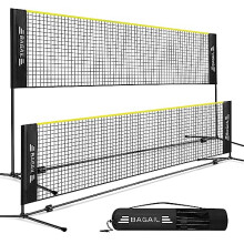 BAGAIL Badminton Net, Foldable Nylon Net, Hieght Adjustable Stand and Portable Carry Bag, Easy to Assemble or Disassemble, Ideal Recreational Sports