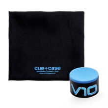Taom V10 Professional Snooker Pool Chalk - Round Shape - Eliminates Kicks - No Residue - Free Cue + Case Microfibre Cue Towel (Blue + Free Towel)