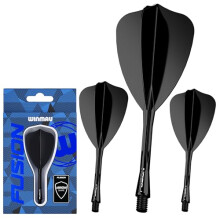 WINMAU Darts Fusion Integrated Flight & Shaft System - Arrow Shape & Design - Black Colour, Short Length