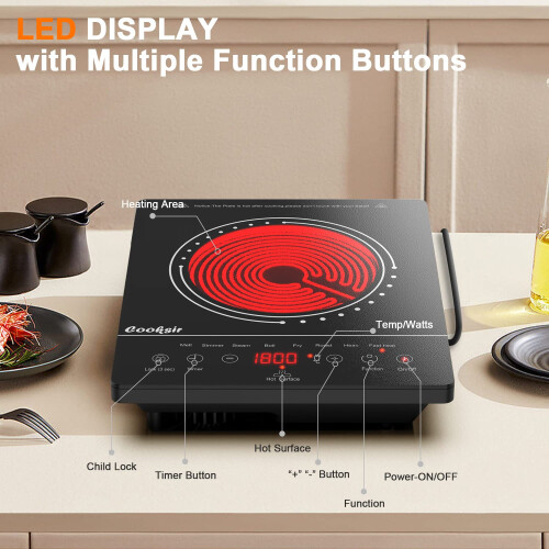 Ceramic Hob Cooksir, Electric Ceramic Hob with LED 1