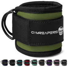 Ankle Straps (Pair) For Cable Machine Kickbacks, Glute Workouts, Lower Body Exercises - Adjustable Leg Straps with Neoprene Padding (Ranger Green, Pa