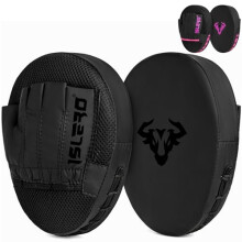 Islero Fitness Matte Black Boxing Pads Men focus Mitts Punching Women MMA Muay Thai Martial Arts KickBoxing Hook and jab Hand Target Strike Shield Tr