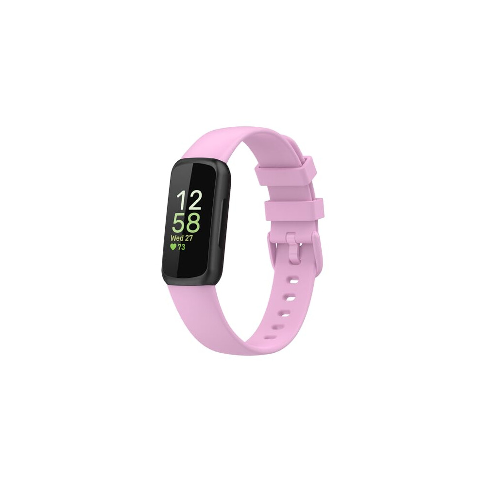 Panda Bobo Compatible For Fitbit Inspire 3 Strap, Soft Silicone Adjustable Sport Replacement Wrist Bands For Women Men (Small, Light ) Purple 34186954