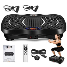 FK Sports Vibration Plate Exercise Machine, Vibration Fitness Trainer with Bluetooth Speaker, Remote, 99 Intensity Levels, 5 Programs, 2 Resistance B